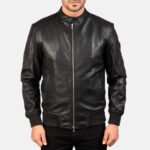 avan-black-leather-bomber-jacket