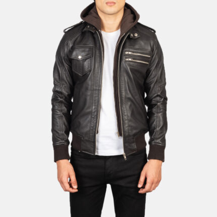 bravado-brown-hooded-leather-bomber-jacket